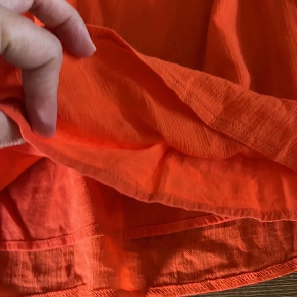 Lane Bryant 100% Cotton Orange Crochet Lace Gauze Boho Blouse Size 22/24 - Picture 5 of 9